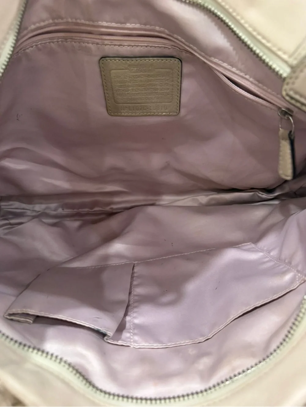 Coach Kristin Spectator Leather East West Cream Tote Satchel Shoulder Bag #16810